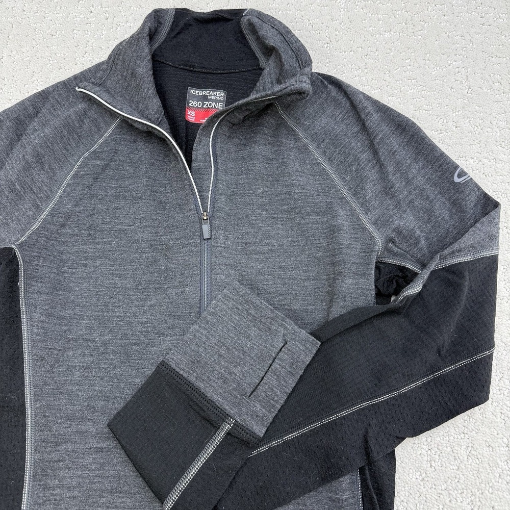 Icebreaker 260 Zone Womens XS Merino Wool Half Zip Thermal Top $120